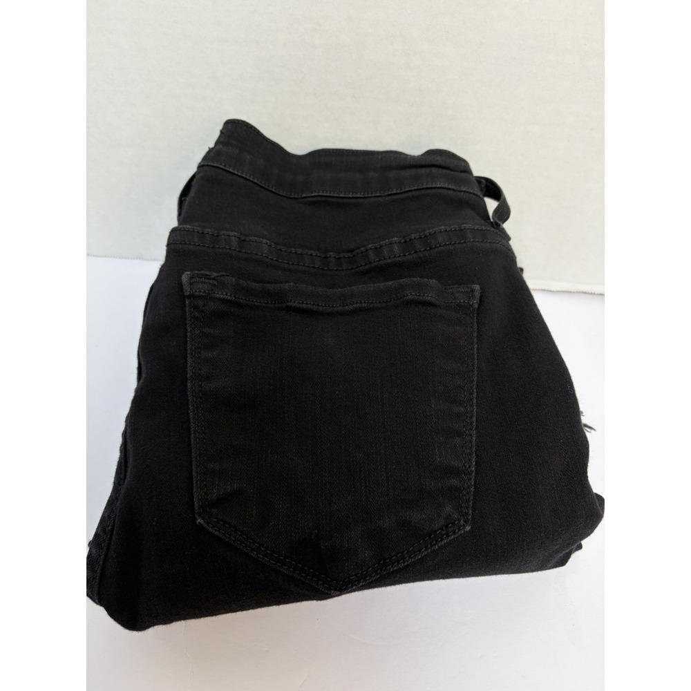 Judy Blue Mid-Rise Black Crop Straight Fringe Hem Jeans Size 11/30 Style #83100